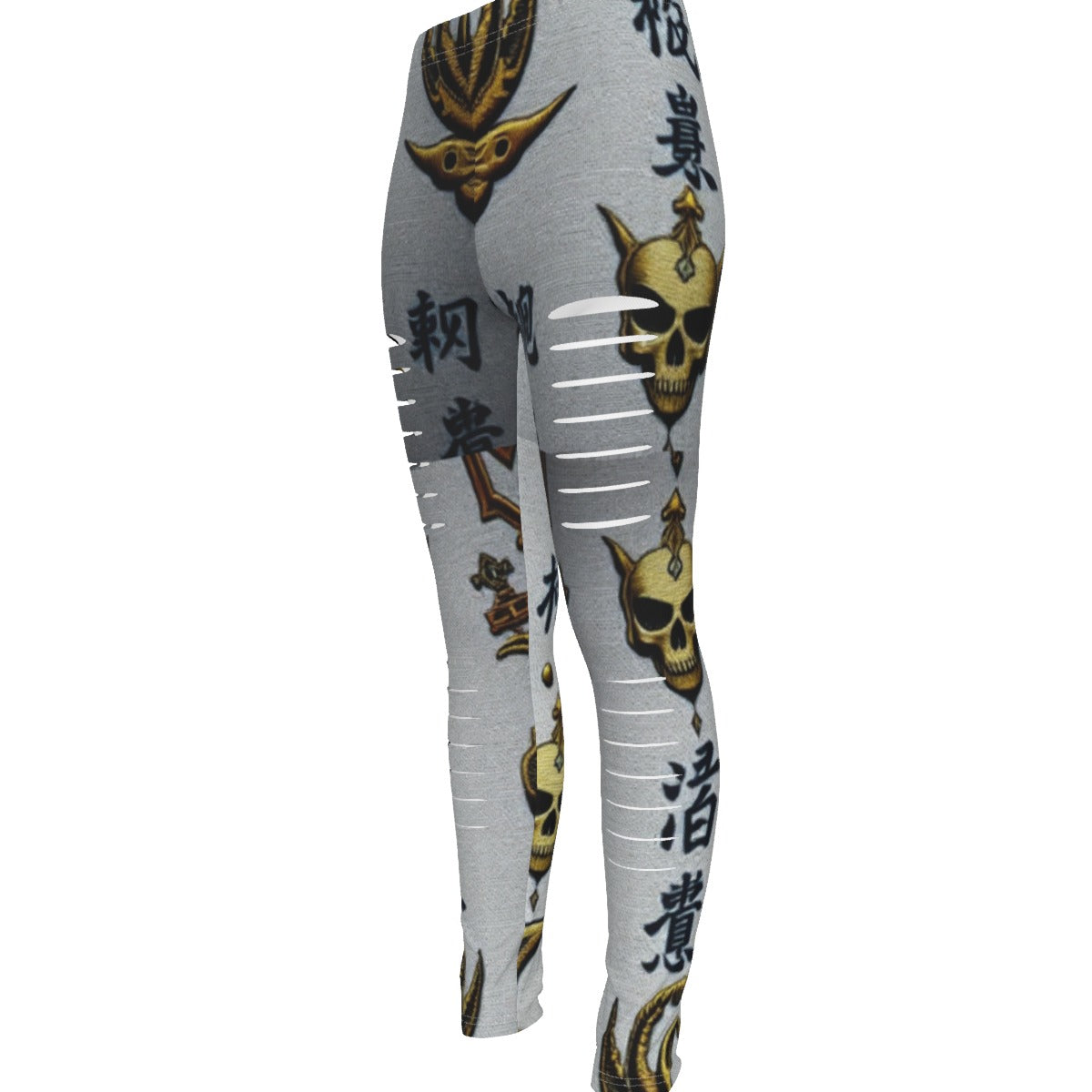 MUNSIEUR All-Over Print Women's Ripped Leggings