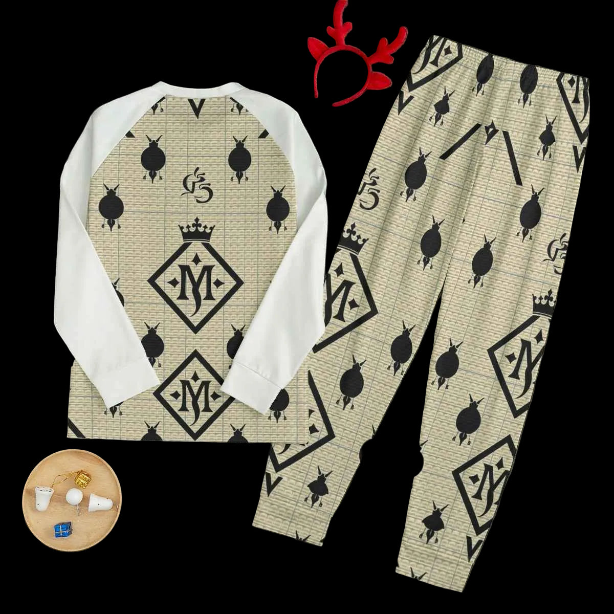 MUNSIEUR All-Over Print Pajamas Set