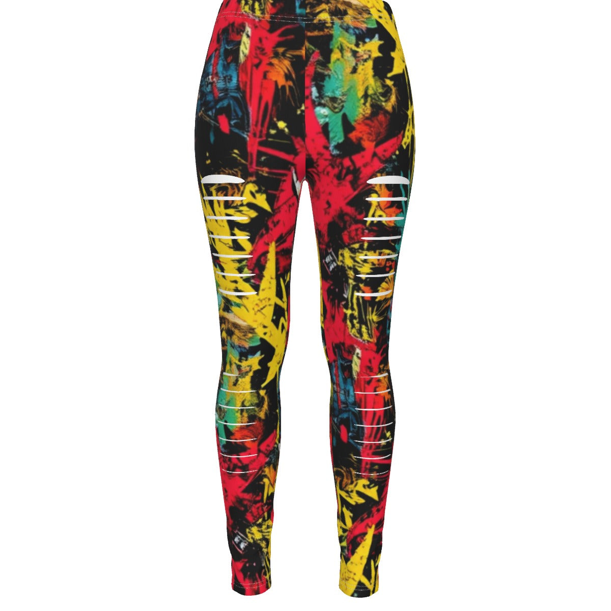 MUNSIEUR All-Over Print Women's Ripped Leggings