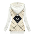 MUNSIEUR All-Over Print Women's Long Jacket With Fleece Lining — White IV