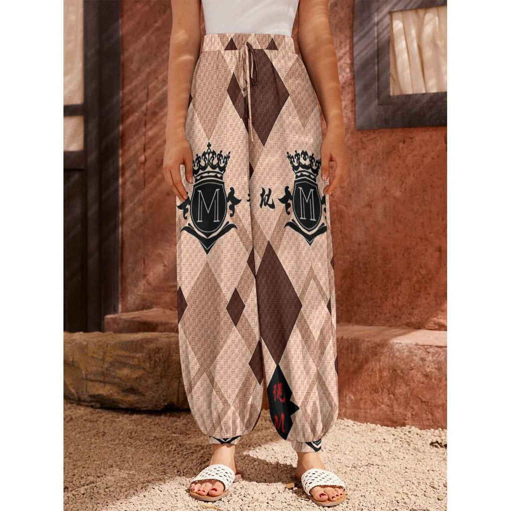MUNSIEUR All-Over Print Women's Carrot Jeans with Pockets