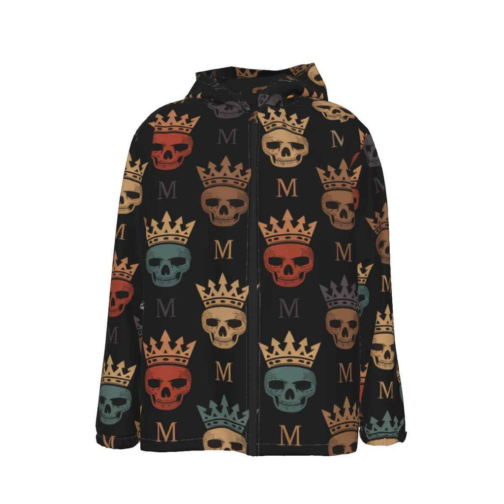 All-Over Print Men's Hooded Zipper Windbreakers Coat