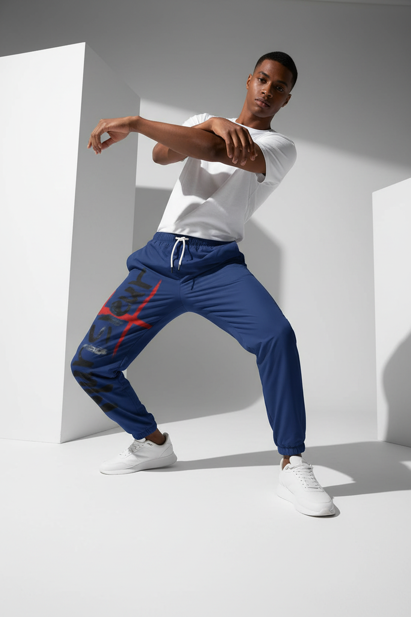 Men's Blue Joggers - Signature for Casual Wear
