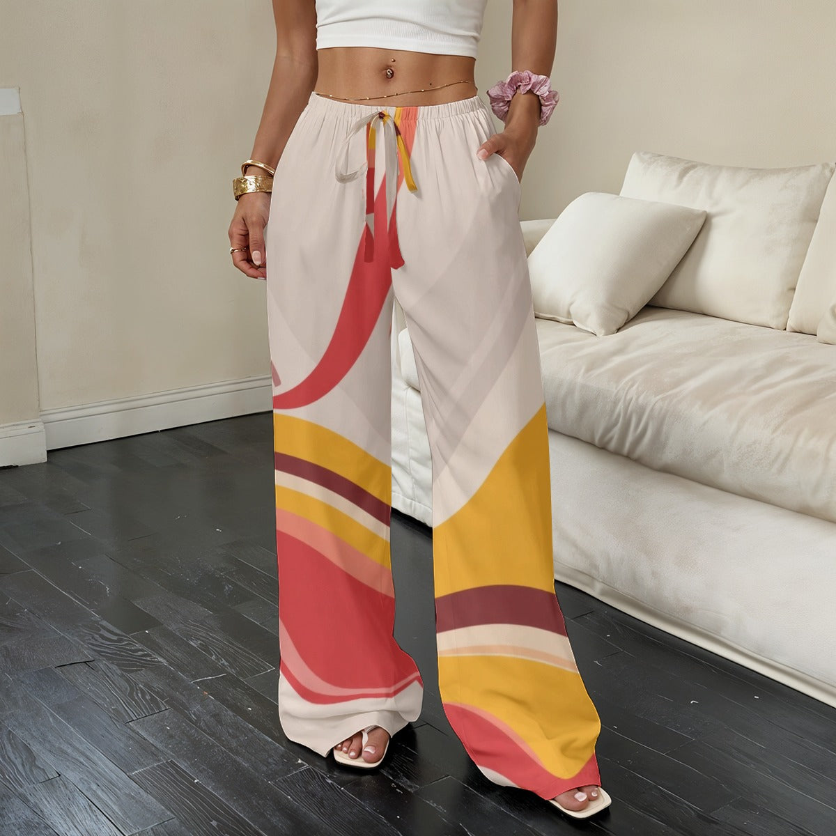 MUNSIEUR All-Over Print Women’s Straight-Leg Casual Jeans