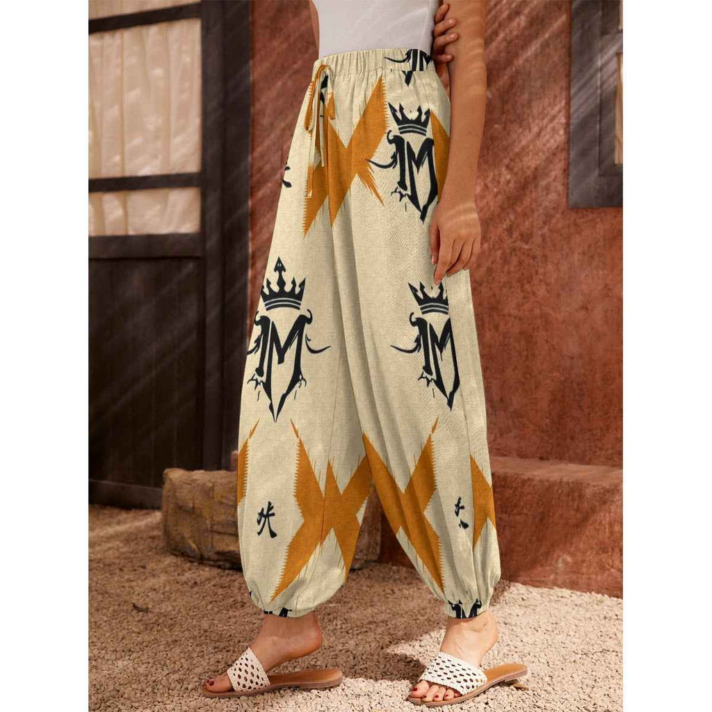 MUNSIEUR All-Over Print Women's Carrot Jeans with Pockets