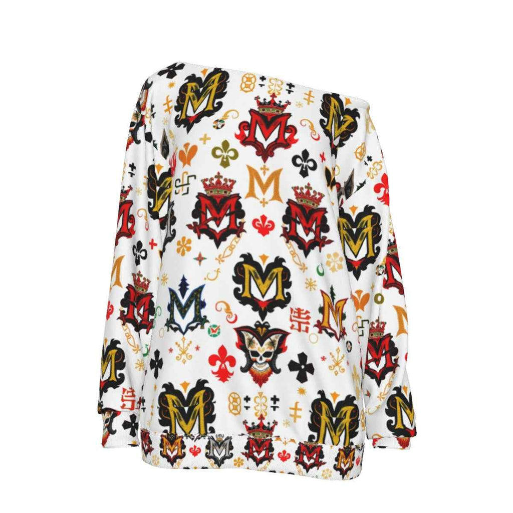 MUNSIEUR All-Over Print Women's Off-Shoulder Sweatshirt
