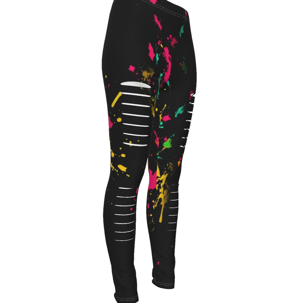 MUNSIEUR All-Over Print Women's Ripped Leggings