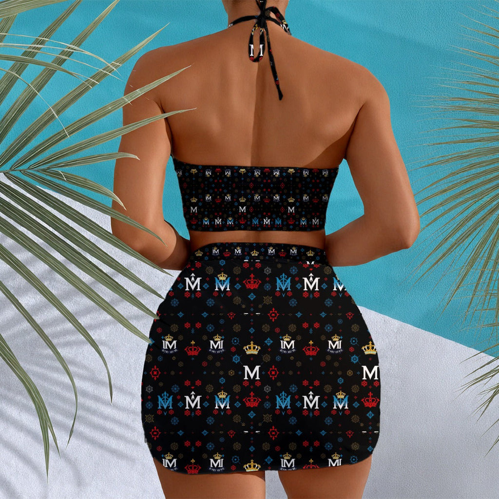 Munsieur All-Over Print Women's Halter Neck swimming Suit