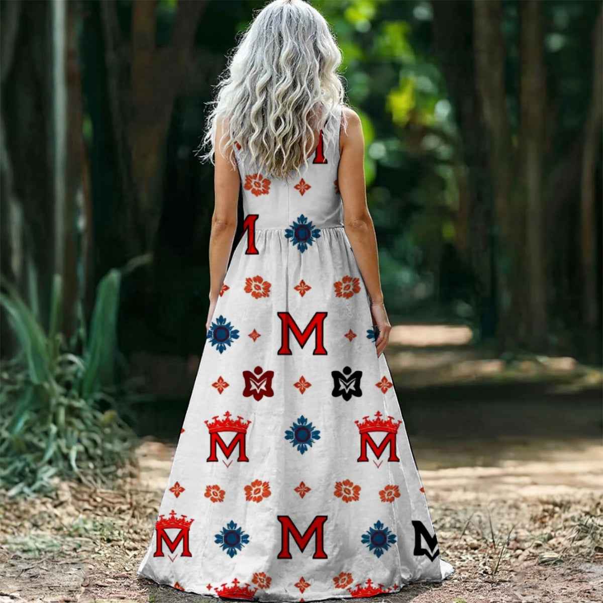MUNSIEUR All-Over Print Women’s Sleeveless Maxi Dress