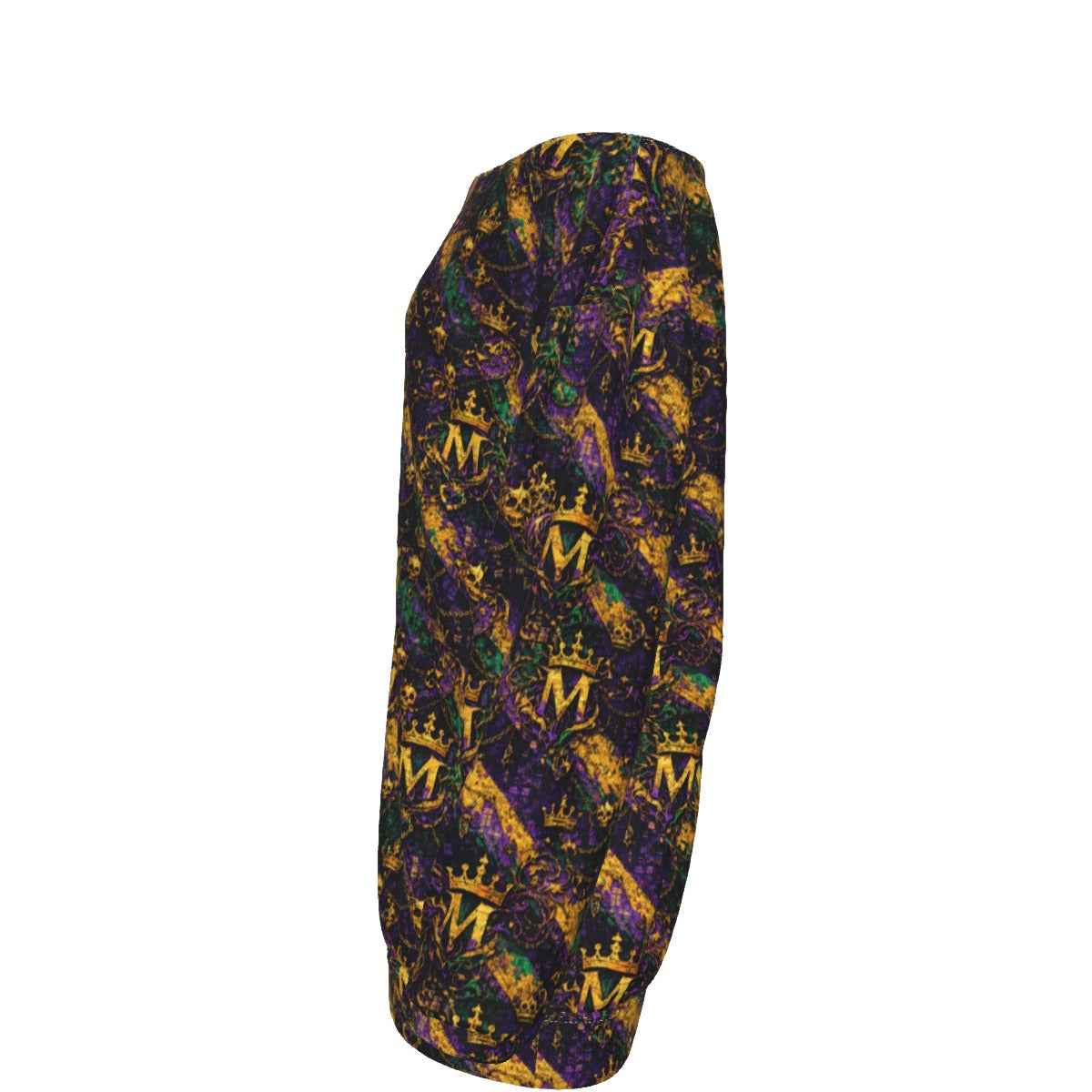MUNSIEUR All-Over Print Women's Off-Shoulder Sweatshirt Mardi Gras Collection New Arrivals
