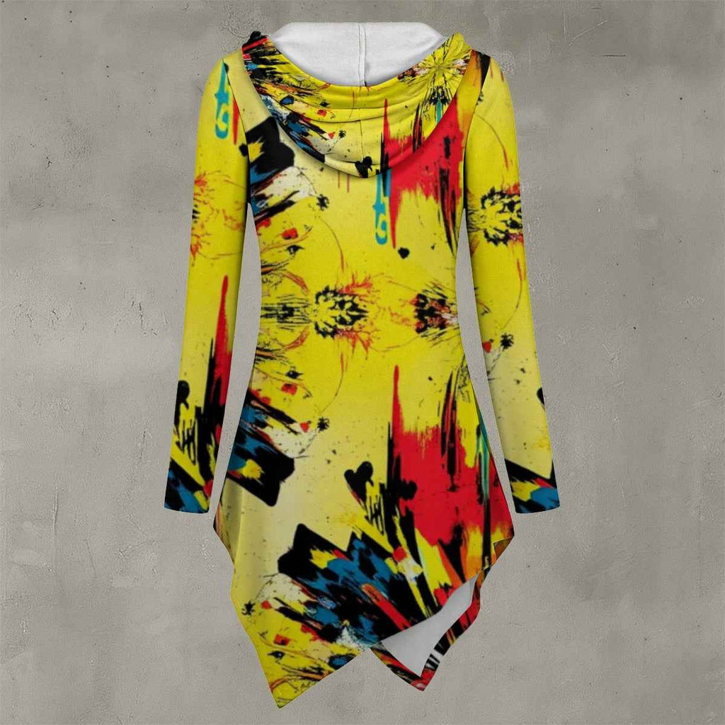 MUNSIEUR All-Over Print Women's Asymmetric Hem Sweater