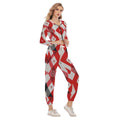MUNSIEUR All-Over Print Women's Crop Sweater Set