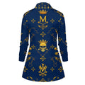 MUNSIEUR All-Over Print Women's Draped Long Sleeve Blouse