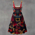 MUNSIEUR All-Over Print Women‘s Ruffle Hem Dress