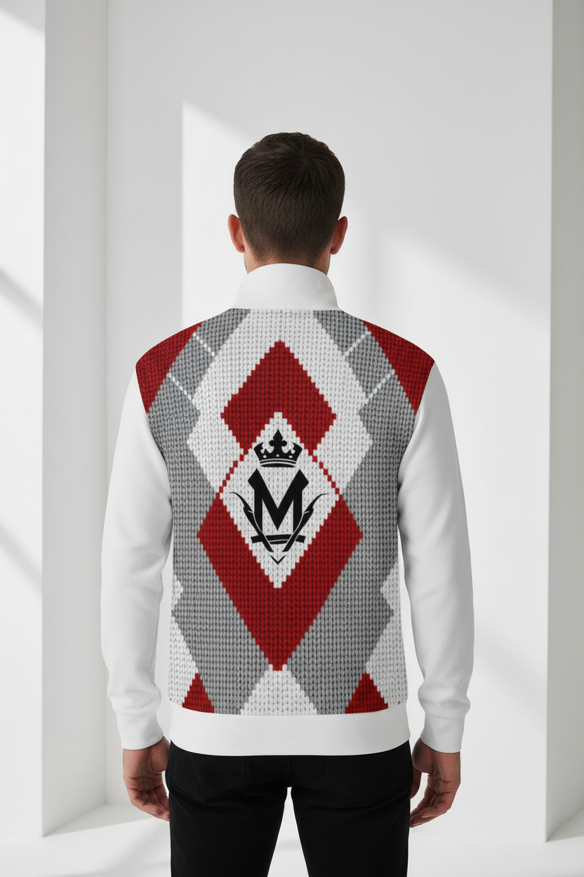 Men's Quarter Button Hoodie - All-Over Print Pullover