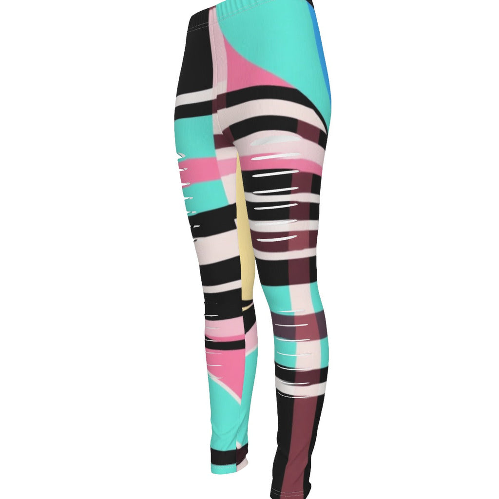 MUNSIEUR All-Over Print Women's Ripped Leggings