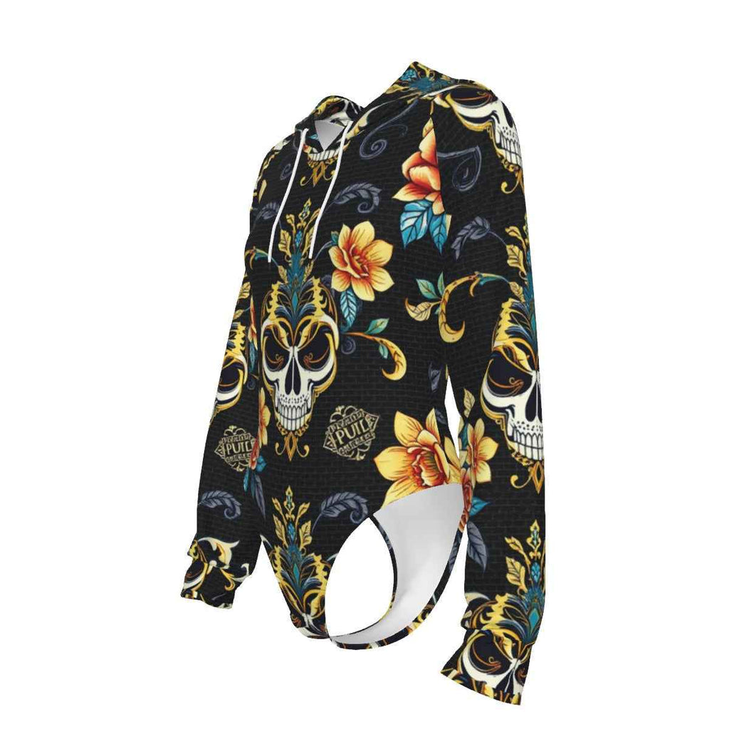 MUNSIEUR All-Over Print Women's Raglan Sleeve with Lining Bodysuit