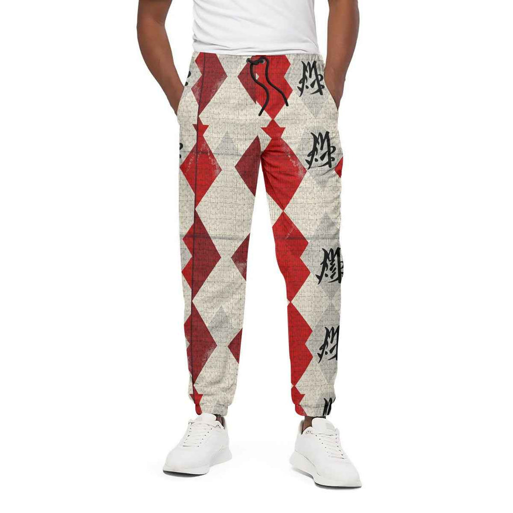 Red 310GSM All-Over Print Joggers – Heavy Cotton | MUNSIEUR