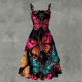 MUNSIEUR All-Over Print Women‘s Ruffle Hem Dress