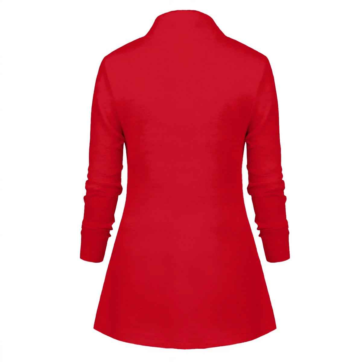 MUNSIEUR Basic Print Women's Draped Long Sleeve Blouse