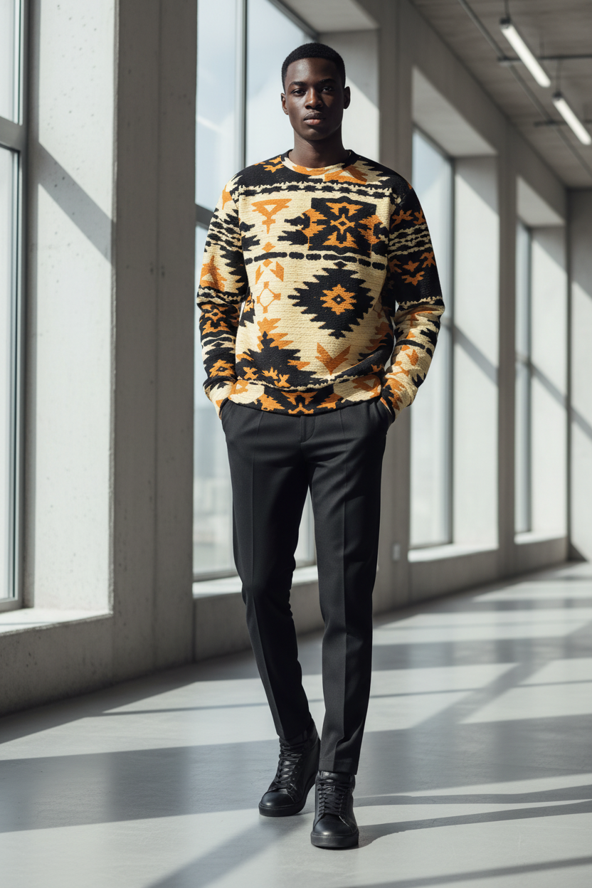 Men's Tribal Print Hoodie - All-Over Print New Arrivals