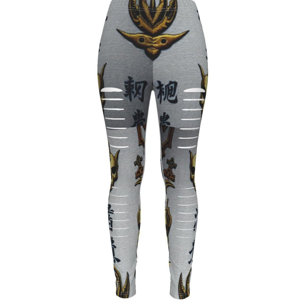 MUNSIEUR All-Over Print Women's Ripped Leggings