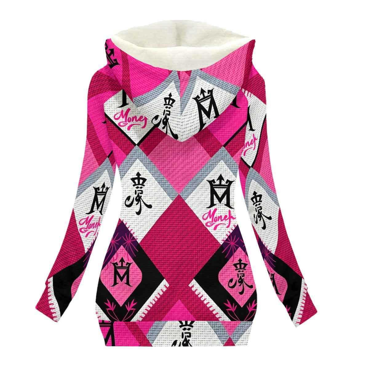 MUNSIEUR All-Over Print Women's Long Jacket With Fleece Lining New Arrivals