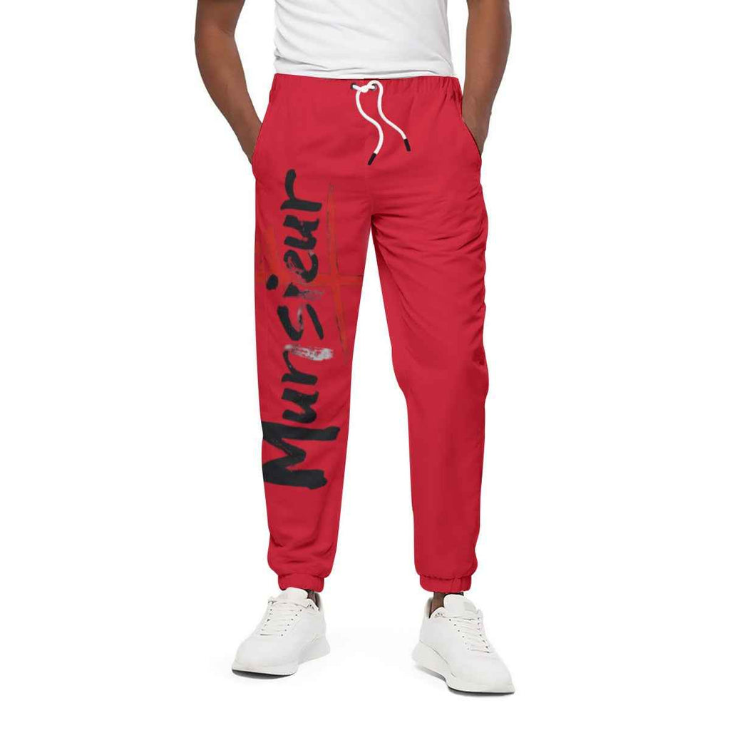 Men's Red Joggers - Signature for Casual & Athletic Wear