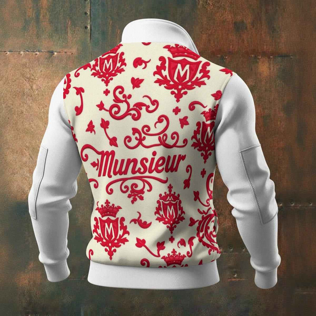 MUNSIEUR All-Over Print Men's Thick Knit Fleece Coat