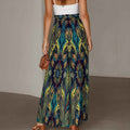 MUNSIEUR All-Over Print Women's Ruffled Wide-Leg Jeans