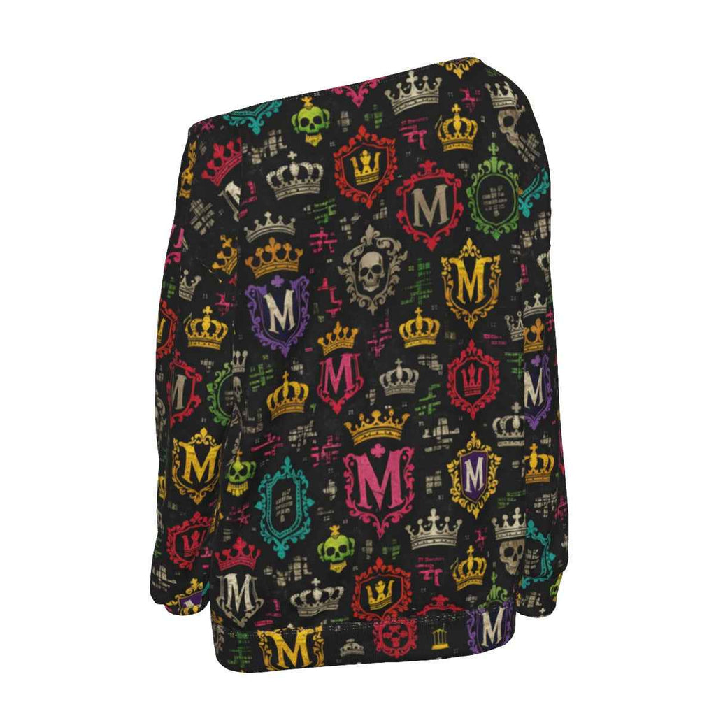 MUNSIEUR All-Over Print Women's Off-Shoulder Sweatshirt New Arrivals