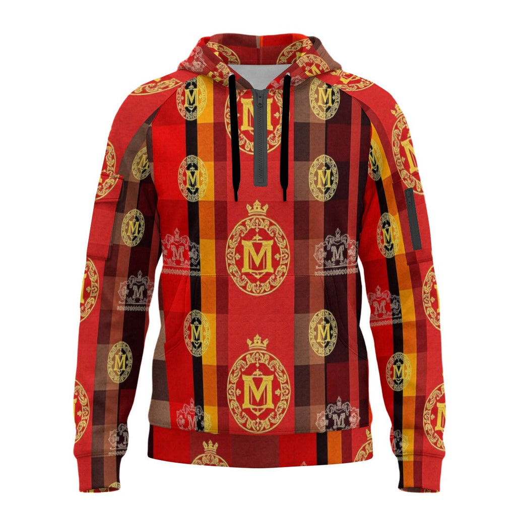 All-Over Print Men’s Fleece Half-Zip Hoodie With Arm Pockets