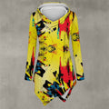 MUNSIEUR All-Over Print Women's Asymmetric Hem Sweater