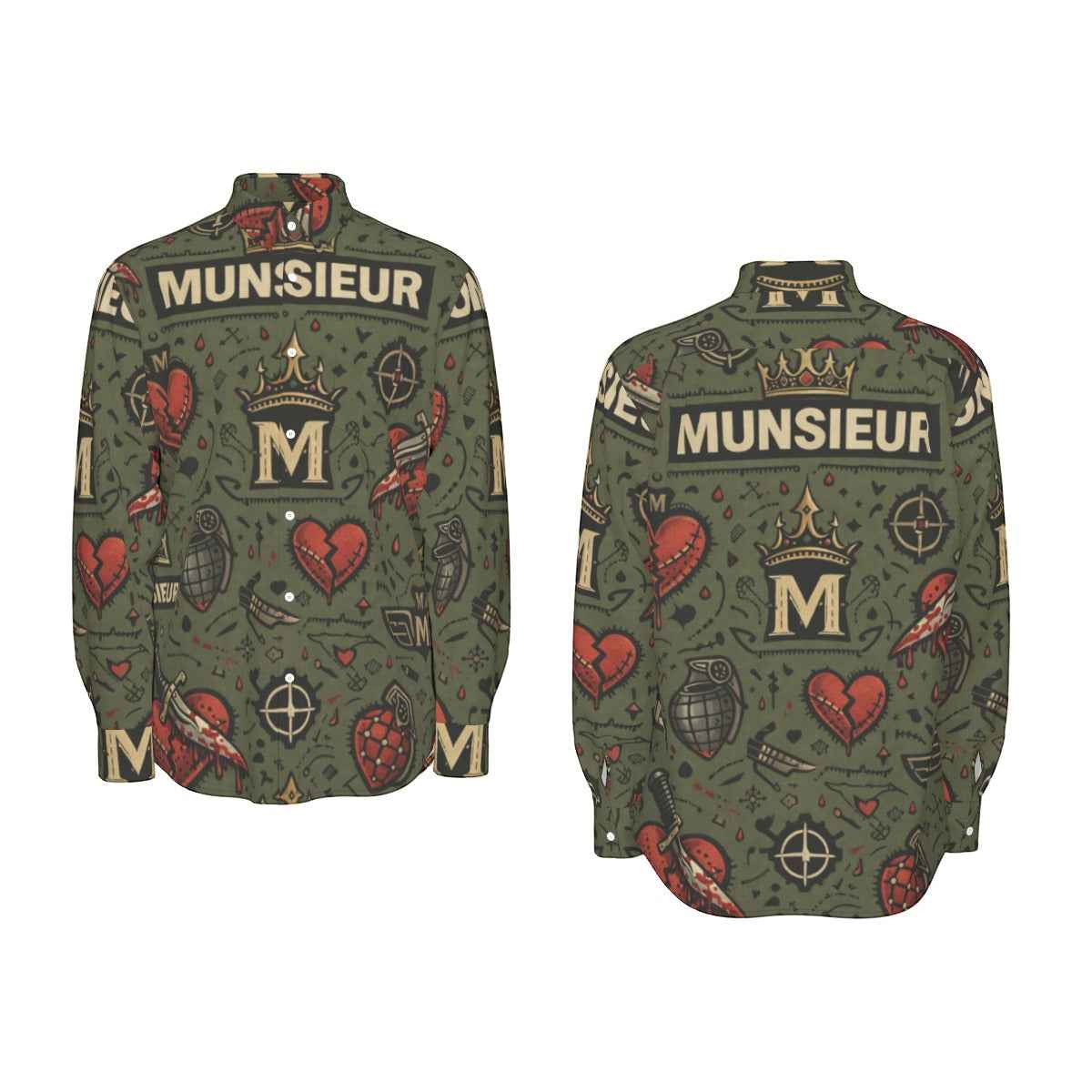 MUNSIEUR All-Over Print Men's Long Sleeve Tee