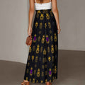 MUNSIEUR All-Over Print Women's Ruffled Wide-Leg Jeans