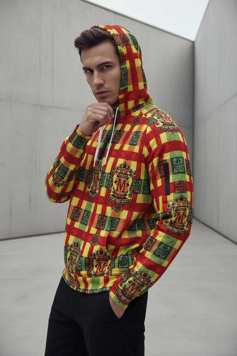 All-Over Print Men’s Fleece Half-Zip Hoodie With Arm Pockets