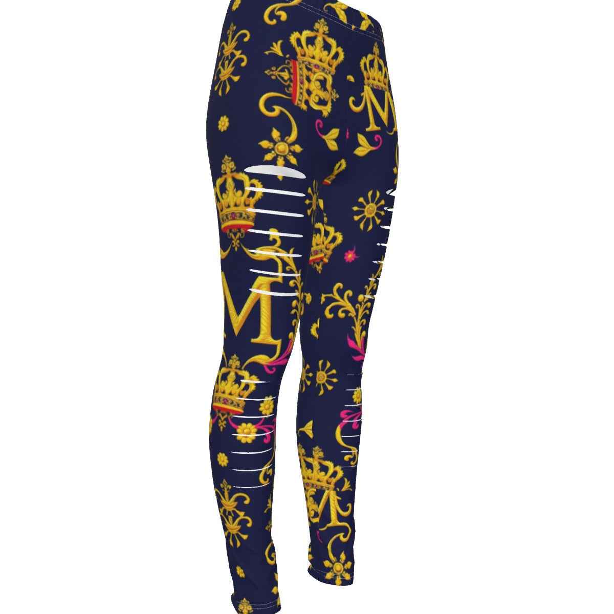 MUNSIEUR All-Over Print Women's Ripped Leggings