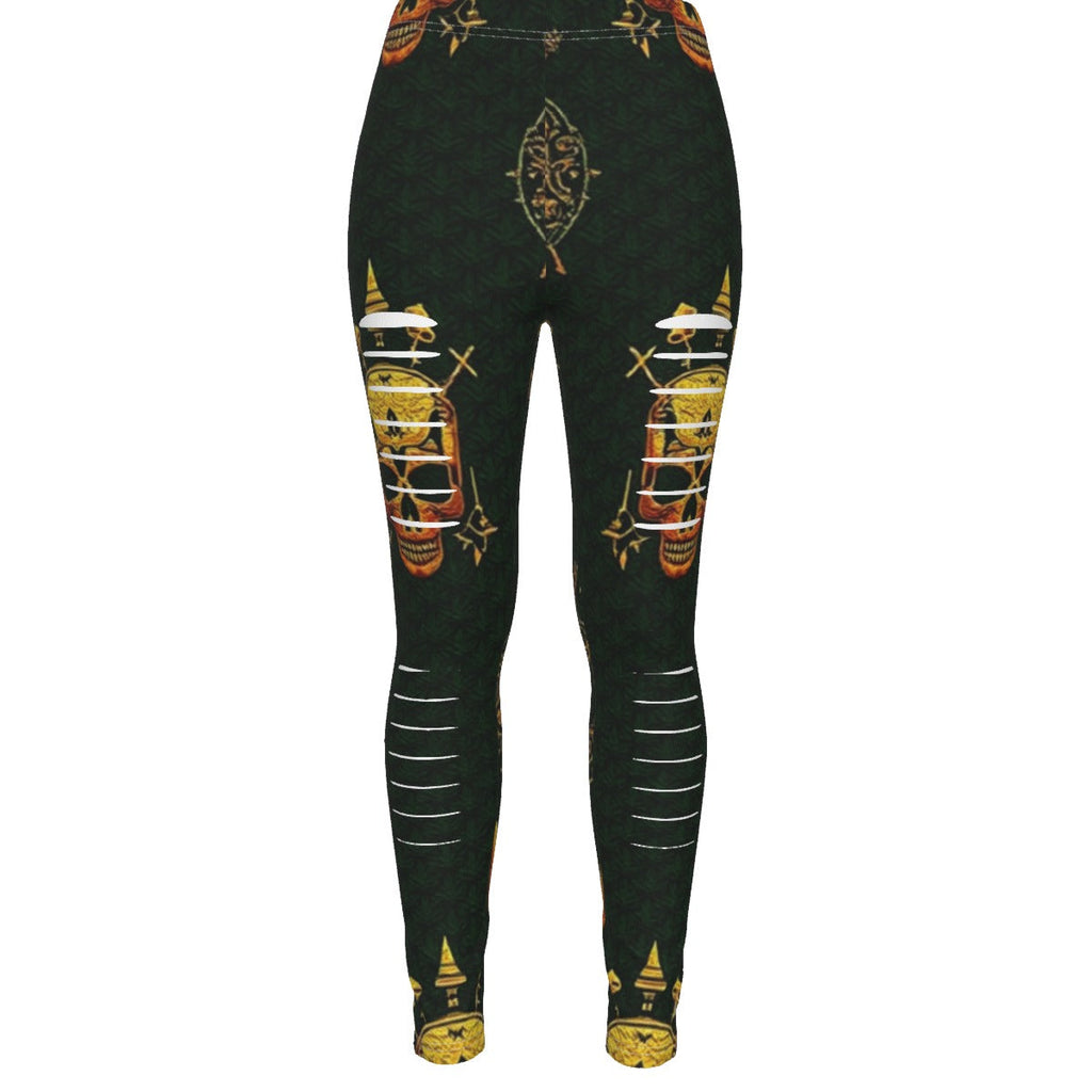 MUNSIEUR All-Over Print Women's Ripped Leggings