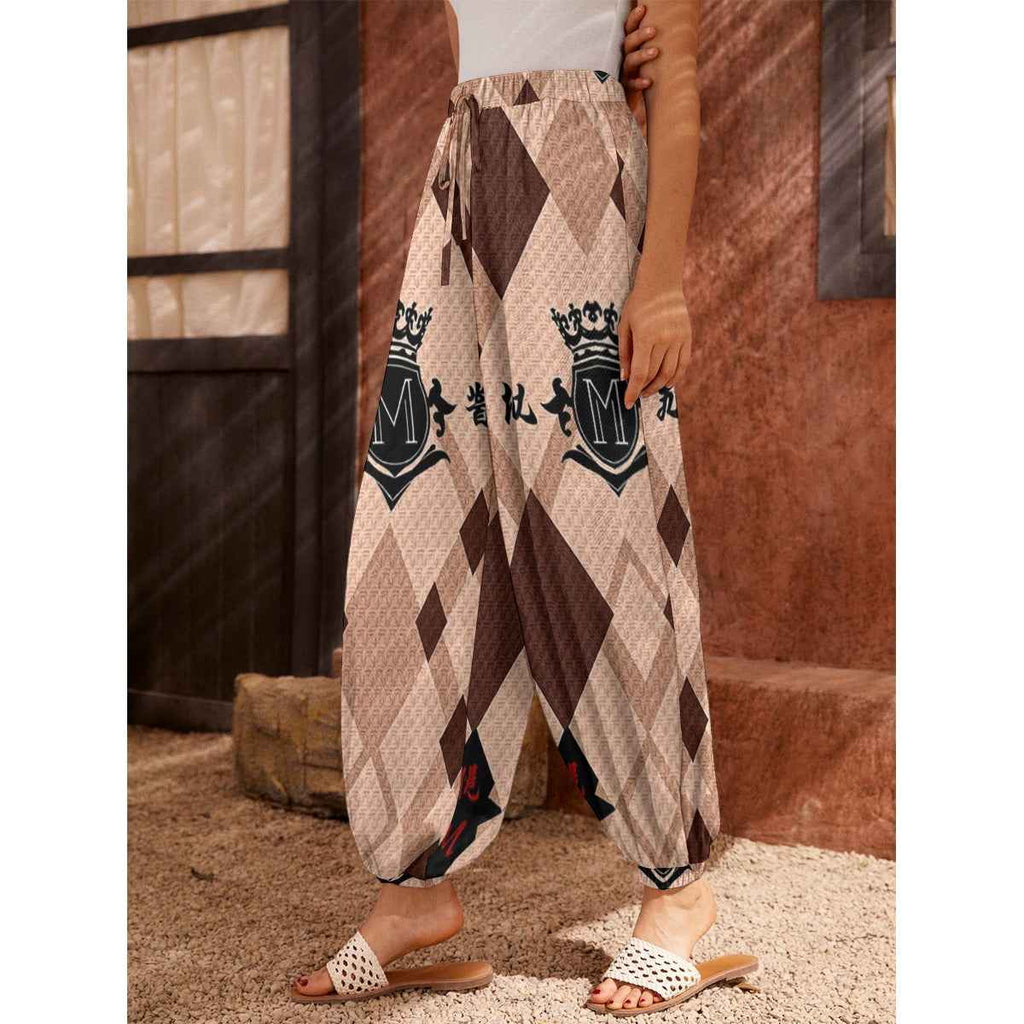 MUNSIEUR All-Over Print Women's Carrot Jeans with Pockets