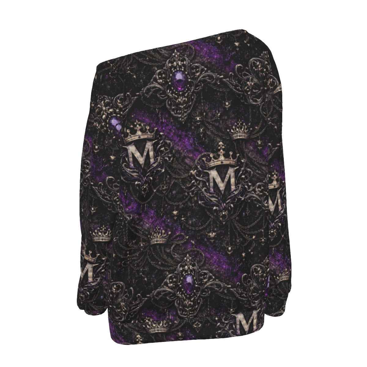 MUNSIEUR All-Over Print Women's Off-Shoulder Sweatshirt