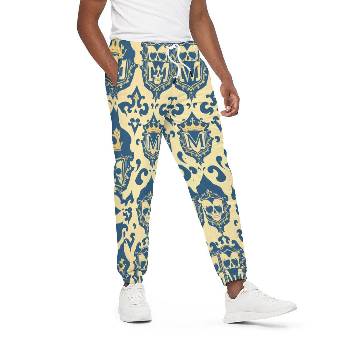 Men's All-Over Print Joggers - 100% Cotton for Casual Wear