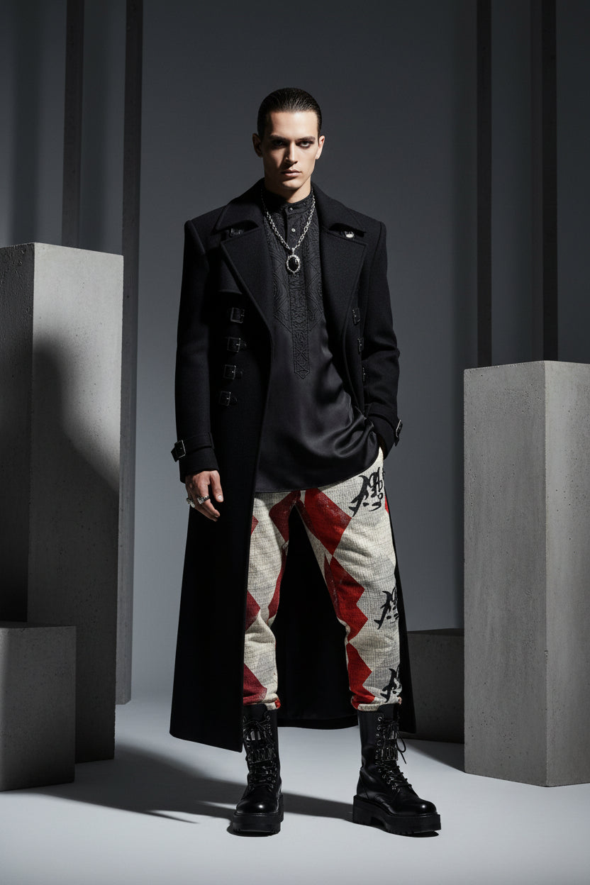 Red 310GSM All-Over Print Joggers – Heavy Cotton | MUNSIEUR