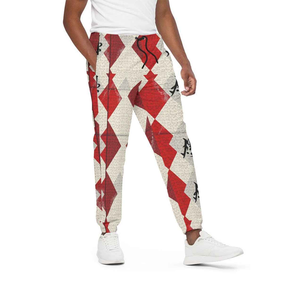 Red 310GSM All-Over Print Joggers – Heavy Cotton | MUNSIEUR