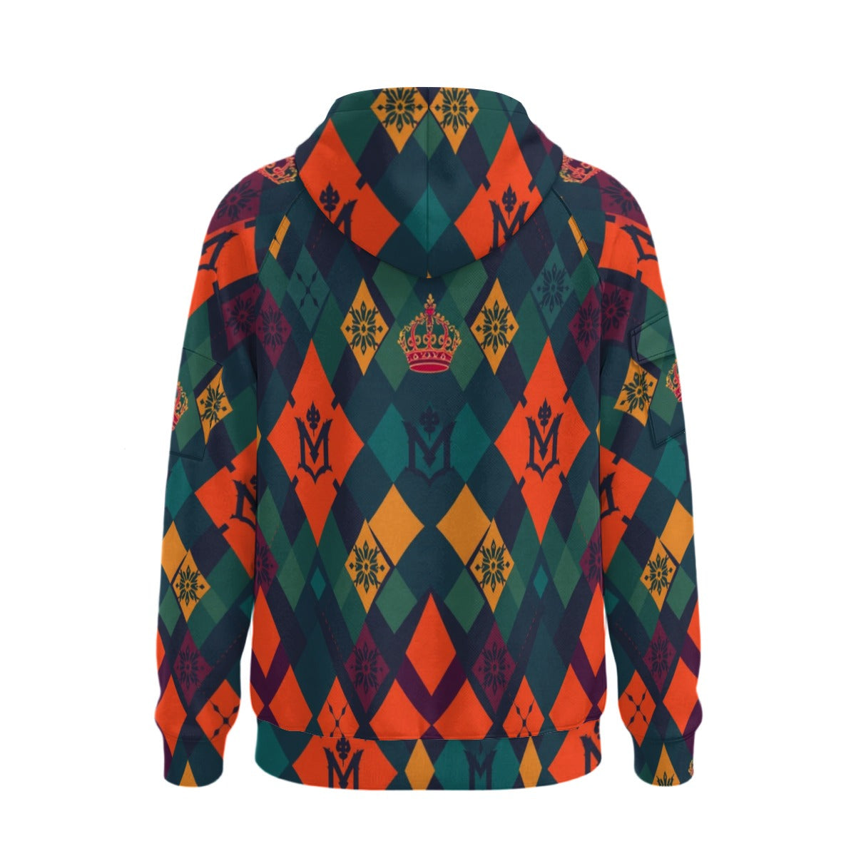 All-Over Print Men’s Fleece Half-Zip Hoodie With Arm Pockets