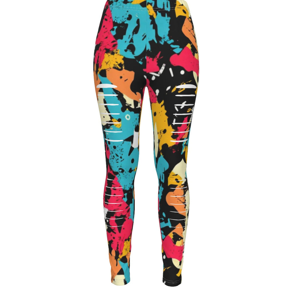 MUNSIEUR All-Over Print Women's Ripped Leggings