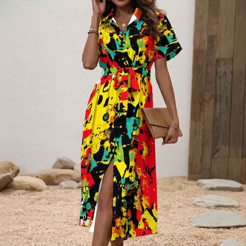 MUNSIEUR All-Over Print Women's Dress with Strap New Arrivals Plus Sizes 7x