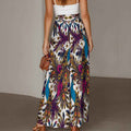 MUNSIEUR All-Over Print Women's Ruffled Wide-Leg Jeans