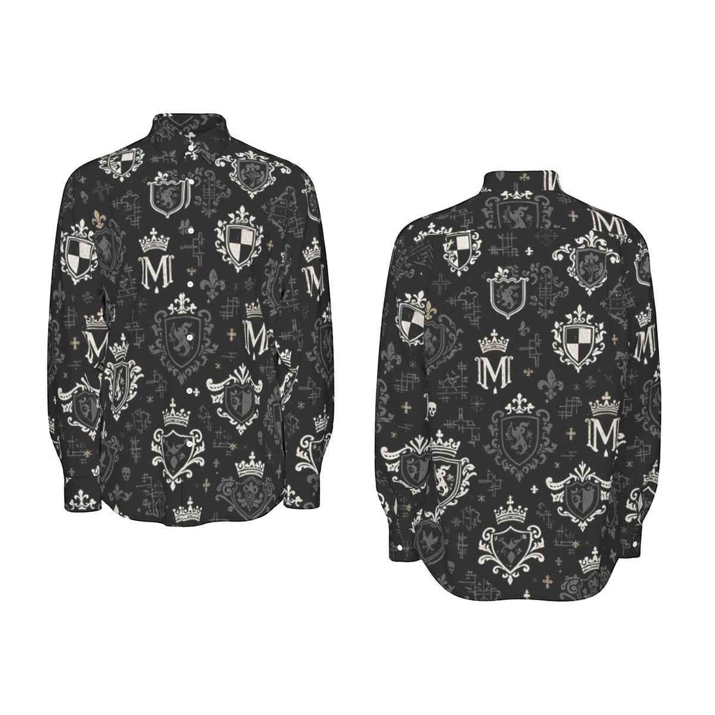MUNSIEUR All-Over Print Men's Long Sleeve Tee - Premium Cotton Poplin