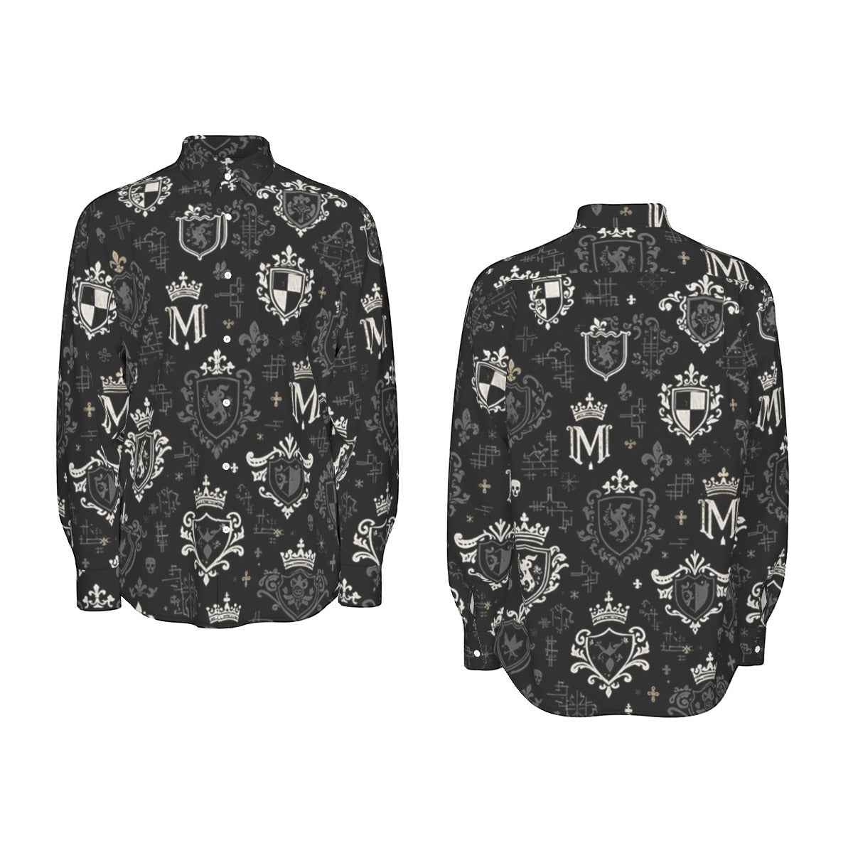 MUNSIEUR All-Over Print Men's Long Sleeve Tee - Premium Cotton Poplin
