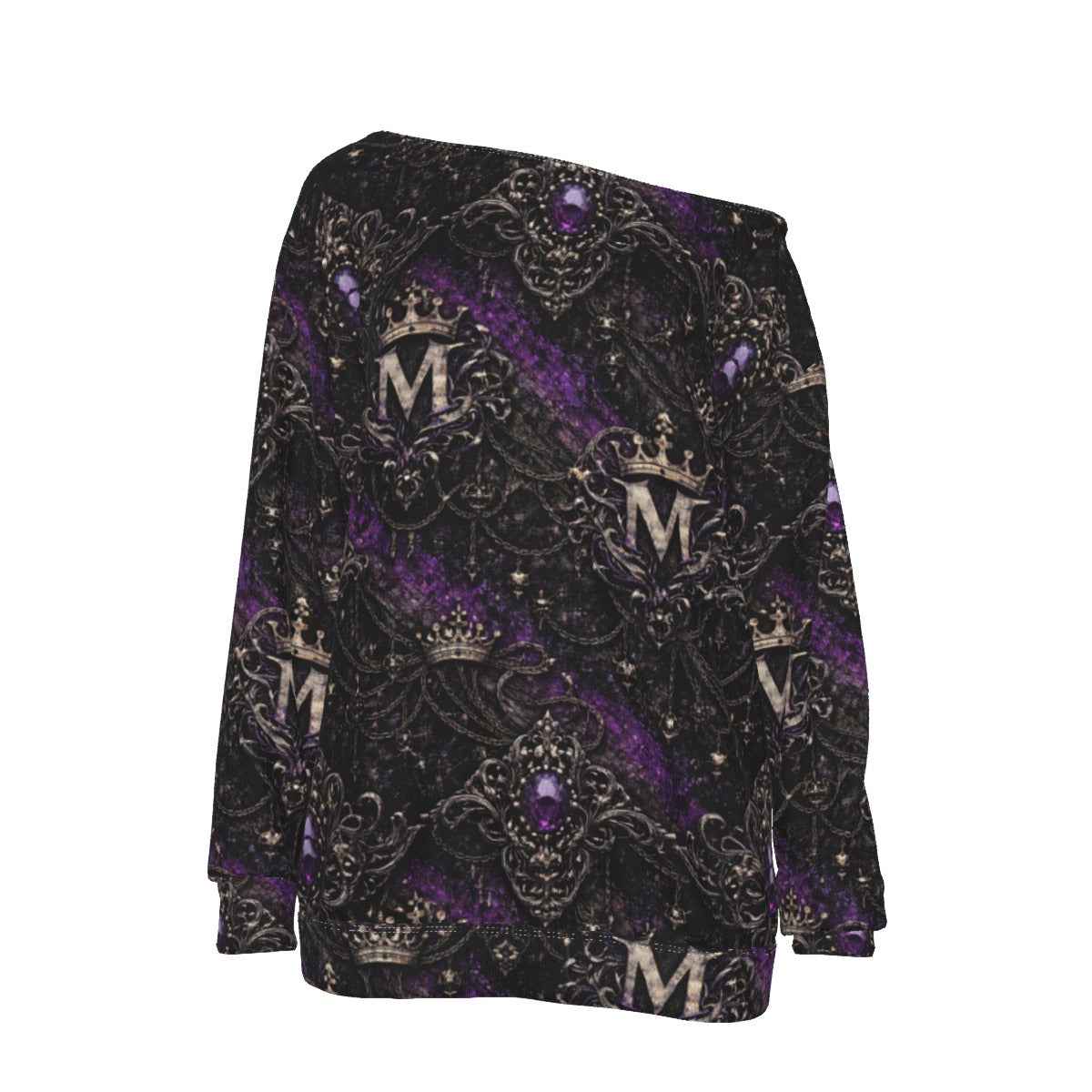 MUNSIEUR All-Over Print Women's Off-Shoulder Sweatshirt